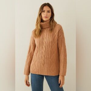 Vintage Pink‎ Mohair Blend Cableknit Sweater Sz. M